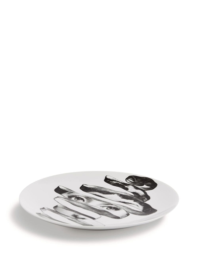 Fornasetti Graphic-print Plate In Weiss