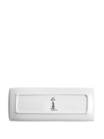 Fornasetti Fish-print Glazed Tray In Weiss