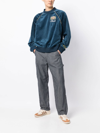 Rhude Crest-embroidered Sweatshirt In Blau