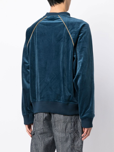 Shop Rhude Crest-embroidered Sweatshirt In Blau