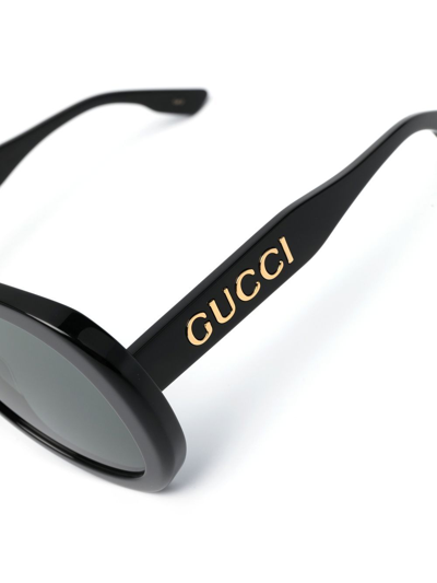 Shop Gucci Oversized Mask Sunglasses In Schwarz