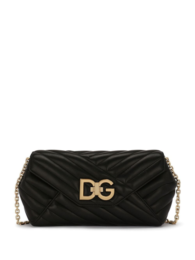 Shop Dolce & Gabbana Medium Lop Quilted Crossbody Bag In Black