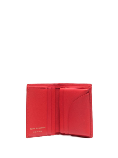 Comme Des Garçons Embossed-pattern Leather Wallet In Rot