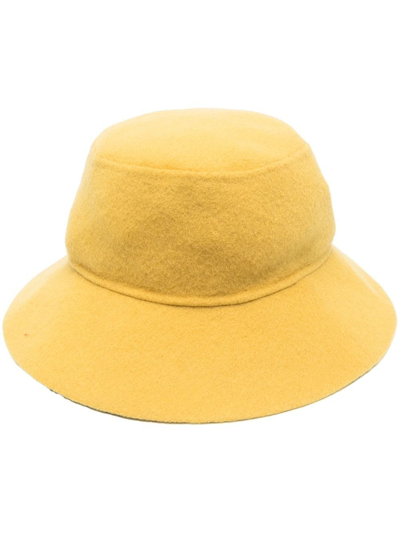 Shop P.a.r.o.s.h Wide-brim Wool Hat In Gelb