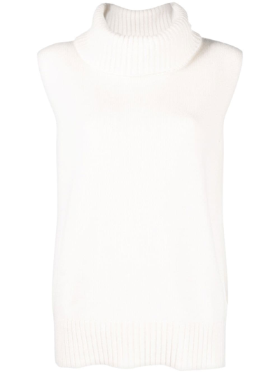 Shop Lisa Yang Molly Roll Neck Cashmere Vest In Weiss