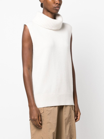 Shop Lisa Yang Molly Roll Neck Cashmere Vest In Weiss
