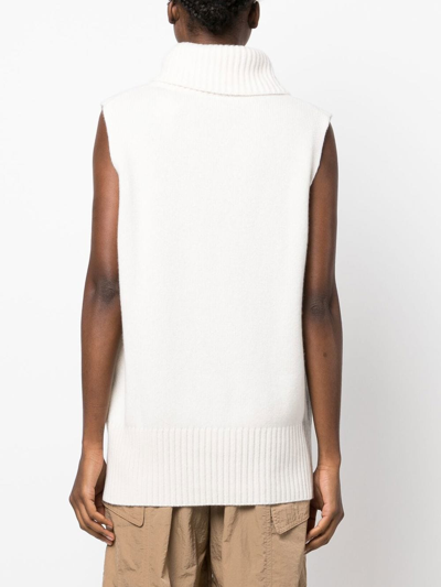 Shop Lisa Yang Molly Roll Neck Cashmere Vest In Weiss