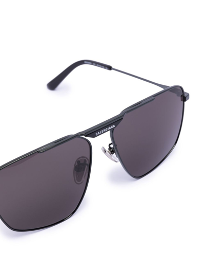 Balenciaga Geometric Pilot-frame Sunglasses In Schwarz