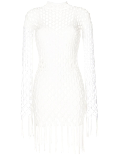 Shop Dion Lee Reef Net Mini Dress In White