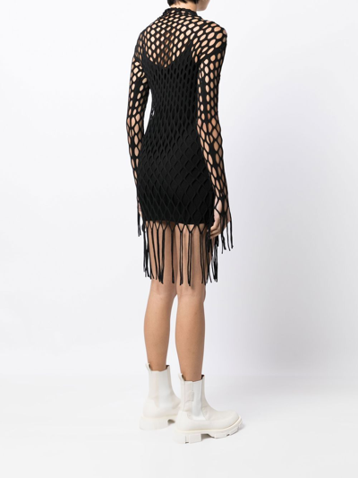 Shop Dion Lee Reef Net Mini Dress In Black