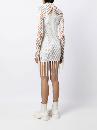 Shop Dion Lee Reef Net Mini Dress In White