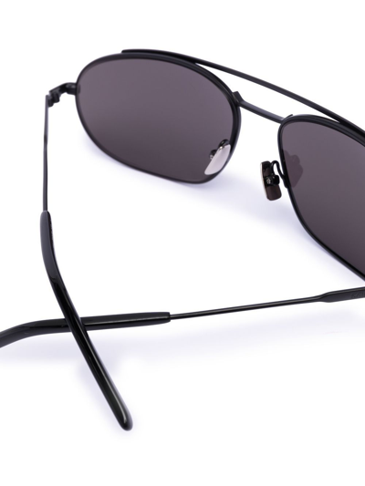 Saint Laurent Sl 561 Edgy Pilot-frame Sunglasses In Schwarz