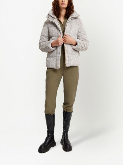 Shop Unreal Fur Close-knit Puffer Jacket In Grey