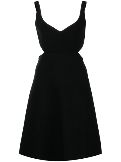 Shop Theory Cut-out Flared Mini Dress In Schwarz