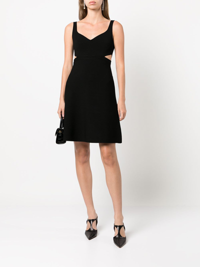 Shop Theory Cut-out Flared Mini Dress In Schwarz