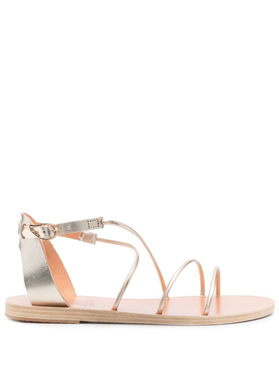 Shop Ancient Greek Sandals Meloivia Metallic-effect Sandals In Gold