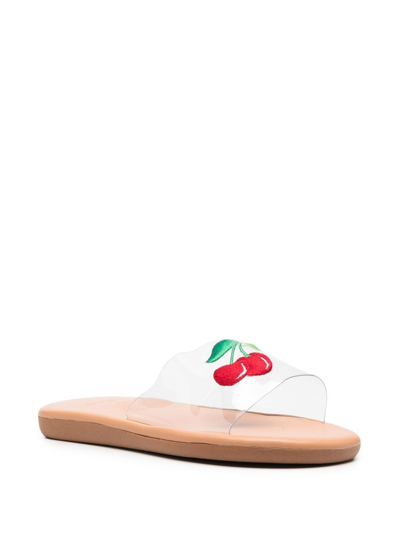 Shop Ancient Greek Sandals Taygete Cherry-motif Sandals In White