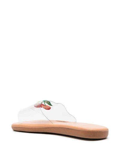 Shop Ancient Greek Sandals Taygete Cherry-motif Sandals In White