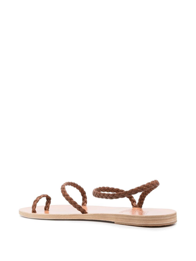 Shop Ancient Greek Sandals Eleftheria Braided Sandals In Brown