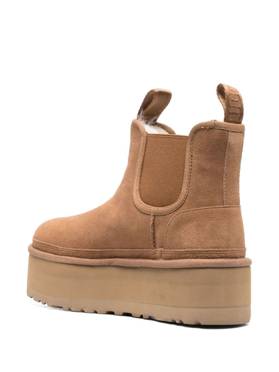 Shop Ugg Classic Mini Platform Ankle Boots In Nude