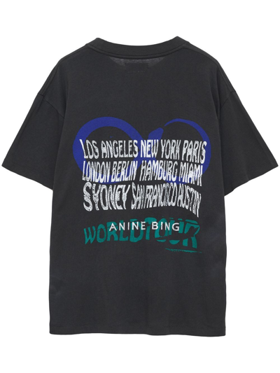 Shop Anine Bing The Walker Short-sleeve T-shirt In Black