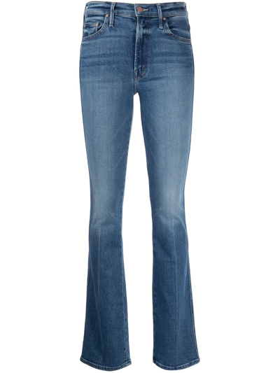 Shop Mother The Double Insider Heel Jeans In Blau