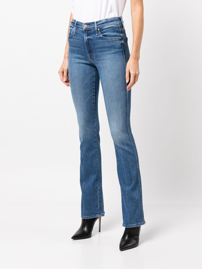 Shop Mother The Double Insider Heel Jeans In Blau