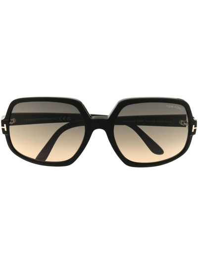 Shop Tom Ford Delphine Oversize Sunglasses In Schwarz