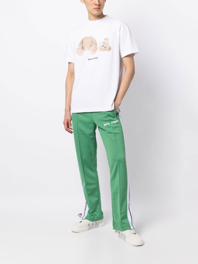 Palm Angels Teddy Bear Logo-print T-shirt In Weiss