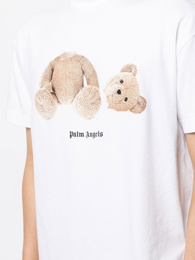 Shop Palm Angels Teddy Bear Print T-shirt In Weiss