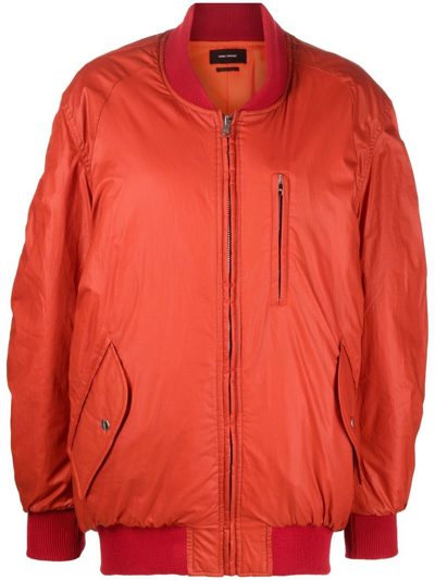 Shop Isabel Marant Kayama Bomber Jacket In Orange