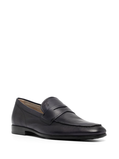 Shop Tod's Leather Penny Loafers In Schwarz