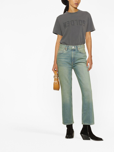 Golden Goose Doris Upside Down Logo Cotton Graphic Tee In Grey
