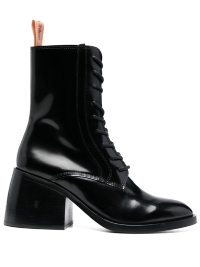 See By Chlo July High Heels Ankle Boots In Black Leather ModeSens