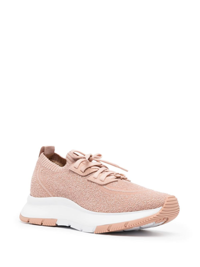 Shop Gianvito Rossi Glover Stretch-bouclé Sneakers In Pink