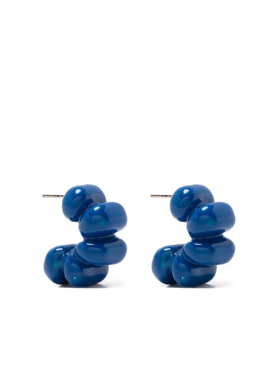 Shop Sunnei Statement Hoop Earrings In Blau