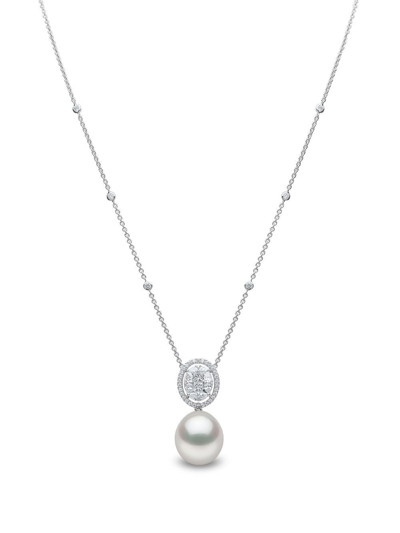 Shop Yoko London 18kt White Gold Starlight South Sea Pearl And Diamond Necklace In Silver