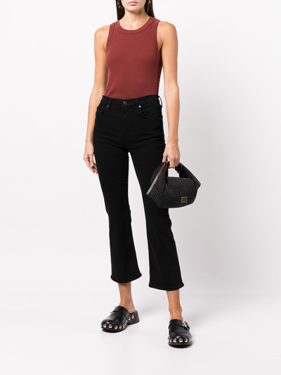 Shop Citizens Of Humanity Isola Cropped Bootcut Jeans In Schwarz