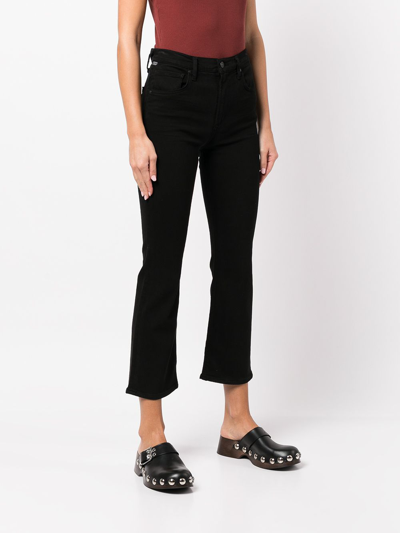 Shop Citizens Of Humanity Isola Cropped Bootcut Jeans In Schwarz