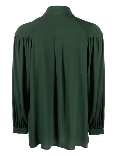 Shop Semicouture Button-down Blouse In Green