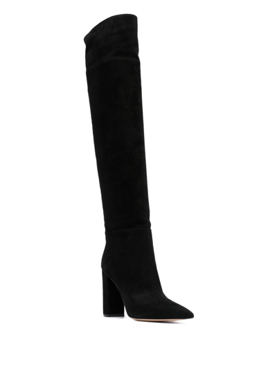 Shop Gianvito Rossi Piper Suede Thigh-high Boots In Schwarz