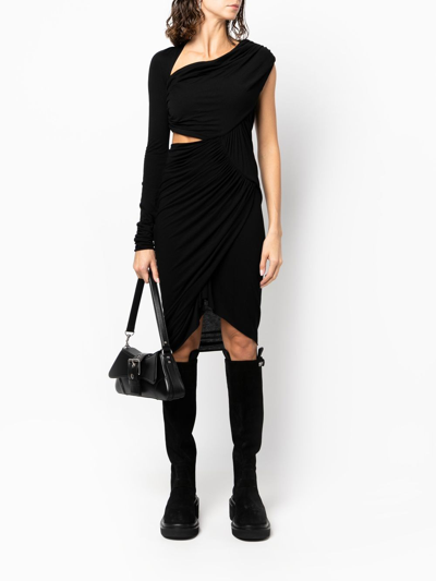 Rick Owens Draped-design Cut-out Detail Dress In Black