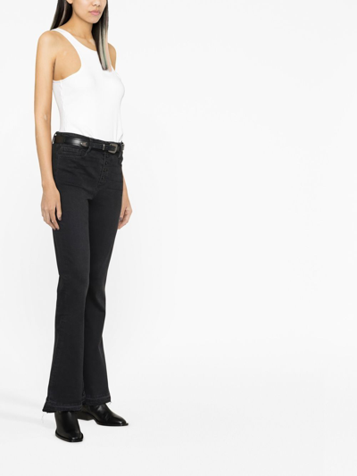 Paige Lou Lou Transcend Black Flared-leg Jeans In Black