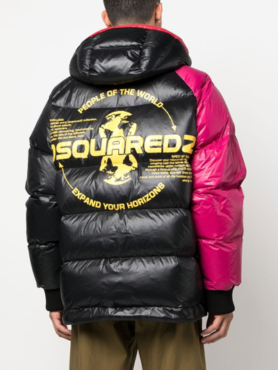 Shop Dsquared2 Logo-print Puffer Jacket In Gelb
