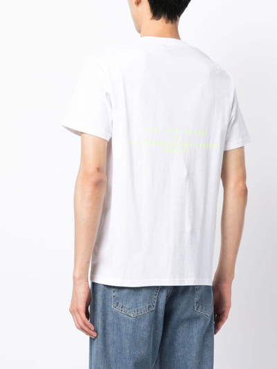 Five Cm Rear-logo Crew-neck T-shirt In Weiss