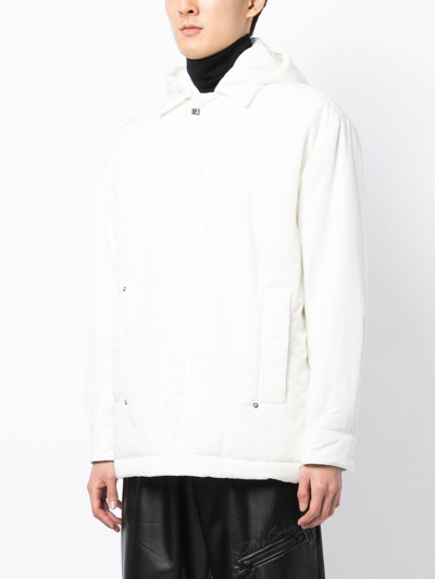 Shop Alyx Padded Hooded Jacket In Weiss