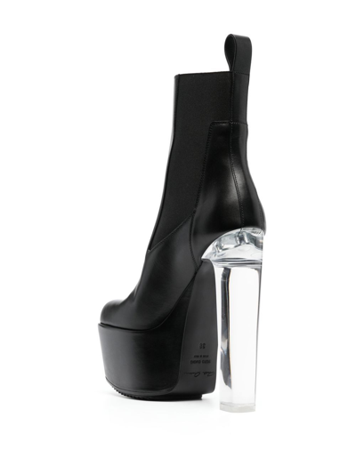 Shop Rick Owens 180mm Heeled Leather Boots In Schwarz