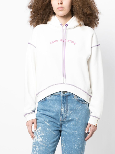 *baby Milo® Store By *a Bathing Ape® Graphic-print Logo Hoodie In White