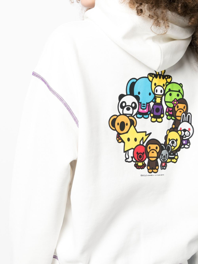 *baby Milo® Store By *a Bathing Ape® Graphic-print Logo Hoodie In White