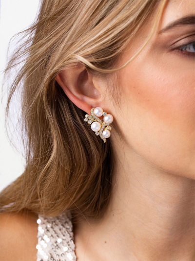Shop Yoko London 18kt Gold Diamond And Pearl Earrings